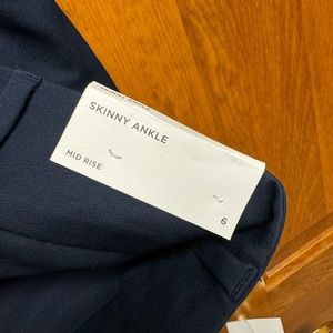 The Loft Skinny Ankle Mid Rise Trousers Pants Navy NWT 6